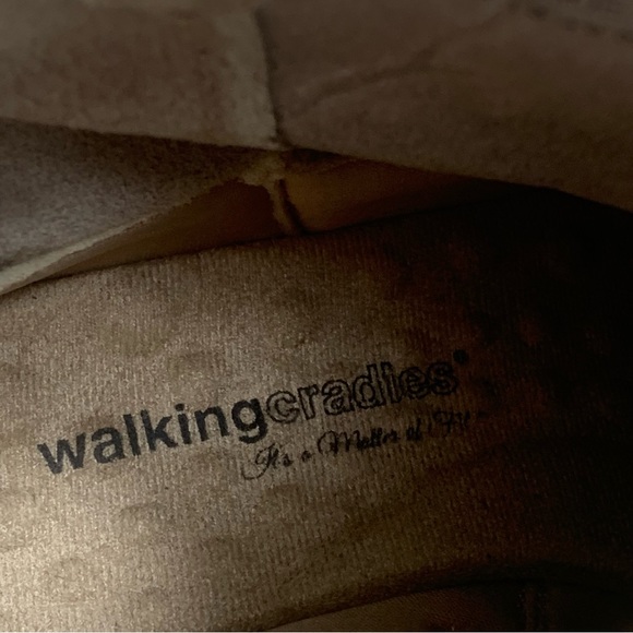 Walking Cradles Womens Kimber Taupe Suede Block Heel Booties Ankle Boots Shoes - Picture 9 of 10